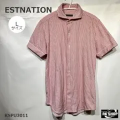 ESTNATION エストネーション ホリゾンタルカラー 半袖シャツ ストライプのサムネイル