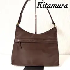 キタムラ セミショルダーバッグ　ハンドバッグ　レザー　ブラウン　肩がけのサムネイル