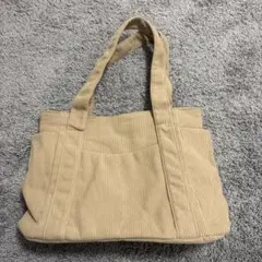 コーデュロイ トートバッグ ベージュ