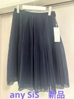 新品　any SiS プリーツスカート　ネイビー
