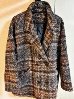 SPRAY PREMIUM チェック柄 ダブルブレストコート