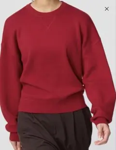 【UNIQLO】スムースコットンクルーネックセーター 赤 Lサイズ