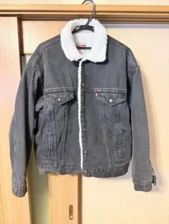 90s USA製 Levi’s ブラック デニム ボアジャケット シェルパ L