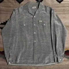 40s 50s Lord's シルクシャツ　レーヨンシャツ　カスリ　ネップ　古着
