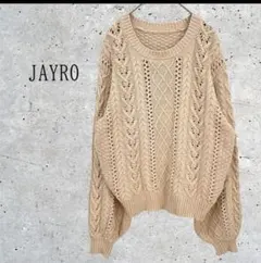 【JAIRO】 ケーブル編みニットセーター/ボリュームスリーブ/ベージュ
