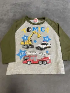 トミカ 車両イラスト 長袖Tシャツ90センチ