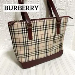 バーバリー ハンドバッグ トートバッグ キャンバス×レザー ノバチェック