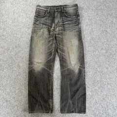 Y2K トルネードマート 加工デニム XL 鬼ヒゲ ジーンズ Y2K トルネードマート 銀ラメ 超鬼ヒゲ加工 ジーンズ サイズL デニム