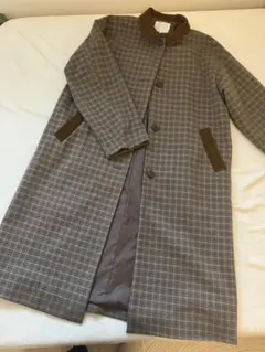 ehkä söpö ロングコート ブラウン系チェック