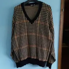 DAKS　レトロ　ニットセーター　千鳥格子のサムネイル