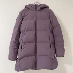 ユニクロ　シームレスダウンショートコート　L　パープル　手洗い可