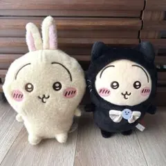 うさぎ　ちいかわ 黒猫のぬいぐるみ　しーぷわぬいぐるみ② ２点セットのサムネイル