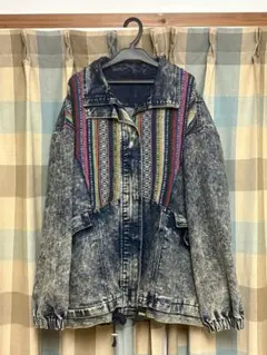 エスニック刺繍デニムジャケット Lサイズ