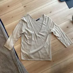 新品未使用　COMME CA ISM ベージュ Vネック ニット Lサイズ