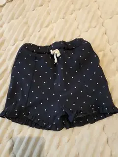 petit main 水玉フリルパンツ ネイビー