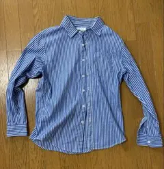 ❤️美品男性も女性もイケるTHE SHOP TK 青白ストライプ 長袖シャツ Sのサムネイル