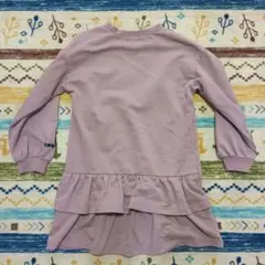 【美品】ブランシェス バックフリルワンピース　長袖 ラベンダー 110