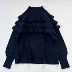 SONO フリル ニット プルオーバー ネイビー　近年　雑誌掲載