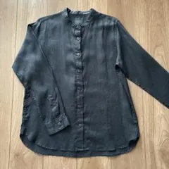 無印良品 リネン スタンドカラーシャツ　長袖