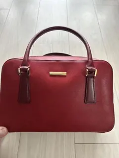 Burberry サフィアーノレザー ボルドー ノバチェック ハンドバッグ
