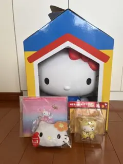 キティちゃん　happyくじ　ラストワン　おすわりフィギュア　3点おまけ付き