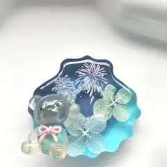 再販△】レジン ヘアゴム 海塗り ハート 猫ちゃん パステルカラー◡̈