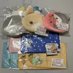キャラ福くじ おでかけ子ザメ ゆめからサメないで ダイカットポーチ ハンドタオル