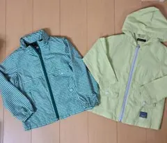 BeBe チェック柄ウインドブレーカーとフード付きジャケットセット