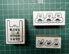 popomul ぽぽむる　ハンコ　セット売り　　　3点