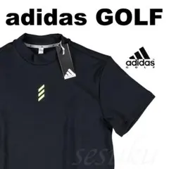 【L】アディダス ゴルフ adidas GOLF モックネック 半袖シャツ 黒のサムネイル