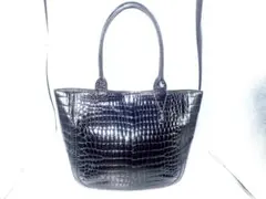 【アウトレット品】大幅値下げ中！クロコダイル 本革 バック 　ブラック　クロコ