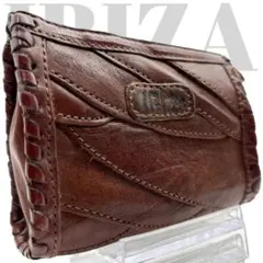 美品◎ イビサ コインケース 小銭入れ 小物入れ レザー ブラウン 男女可