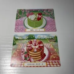 夢色パティシエール マイスイーツカード 抹茶ロールケーキとストロベリーパンケーキ