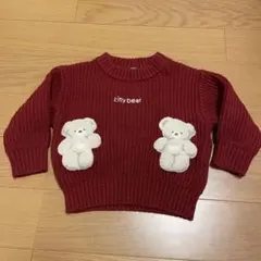 tinybeat テディベアポケット ニットセーター