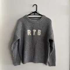 DOUBLE NAME ニット グレー RTBロゴ