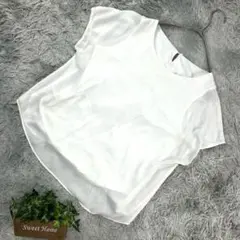 良品❗️【il Lino】シフォン ブラウス トップス (40) 白