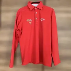 Callaway レッド 長袖ポロシャツ M ゴルフウェア