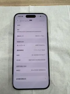 【超美品】修理歴無し/Apple iPhone15Pro 128GB