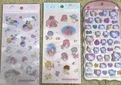 国内正規品　コットンパフィシールキティ＋キラぷくシールリトルツインスターズ
