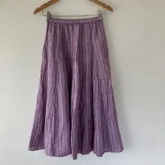 ★美品 23区×LIBECO 上質リネン ストライプ柄フレアロングスカート 麻のサムネイル