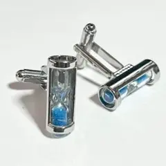 CF008 カフス カフリンクス カフスボタン メンズ 男性 砂時計 ブルー