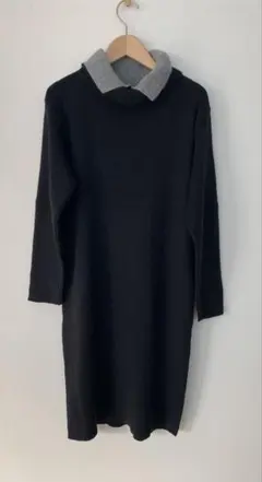 Leijian レリアン　ニットワンピース　襟付き