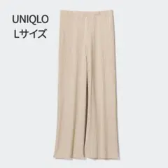 【匿名配送】 UNIQLO ユニクロ プリーツ パンツ ベージュ Lサイズ