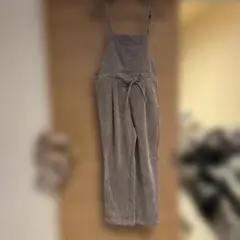 グレー ベージュコーデュロイ サロペット　L