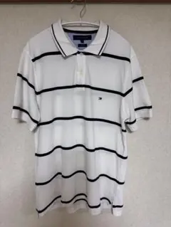 TOMMY HILFIGER ポロシャツ ボーダー スリムフィット XL