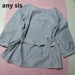 ✨美品✨【any sis】 ブラウス　シャツ　ストライプ　リボン