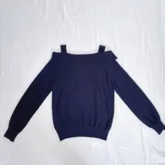 【美品】GU◆オフショルダーニット◆ブラック◆S