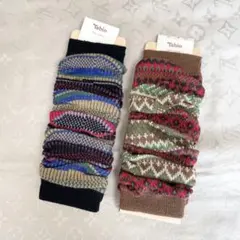 【新品】タビオ カラフル レッグウォーマー マルチストライプ アーガイル 暖かい