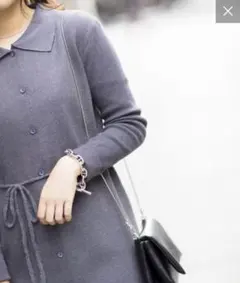 【新品】Web限定！襟付き ニット ワンピース カーディガン グレー ポロシャツ