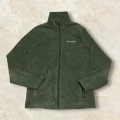 天*才様 00s コロンビア フリースジャケット US 刺繍ロゴ 深緑 肉厚 S